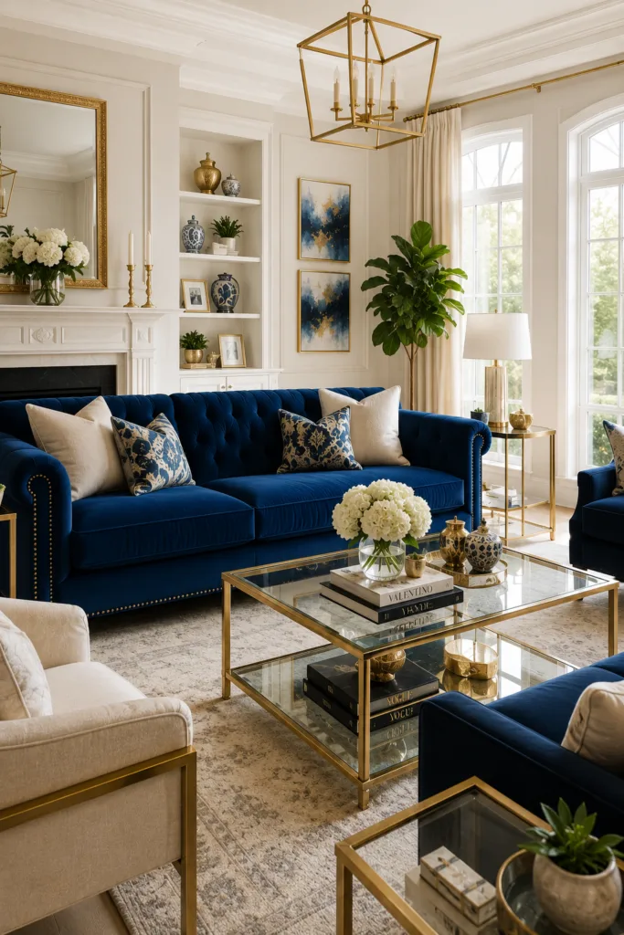 Royal Blue Statement Sofa