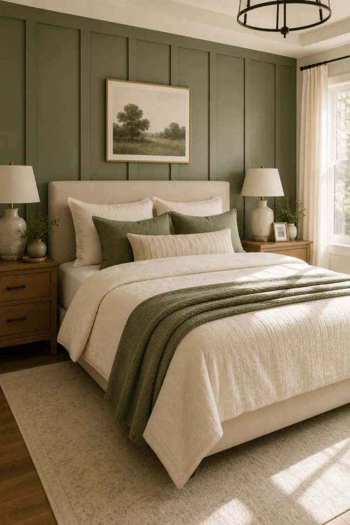 Sage Green Board and Batten Feature Wall