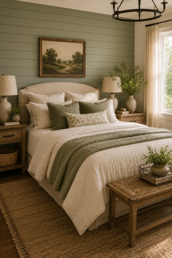 Sage Green Shiplap Wall