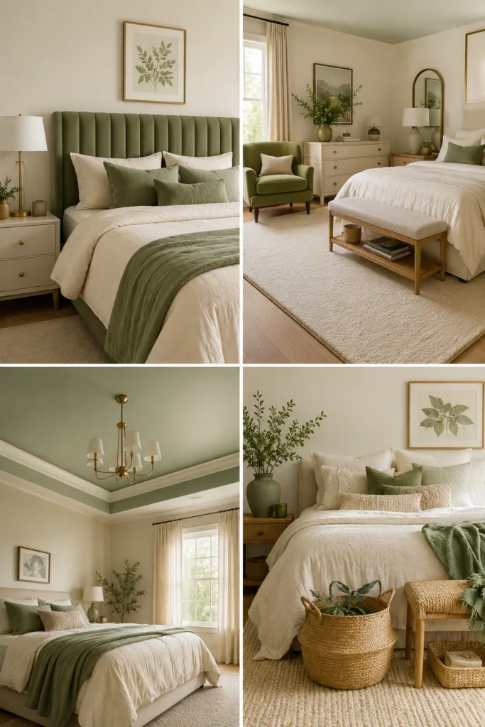 Cream Woven Textures and Sage Green Decor