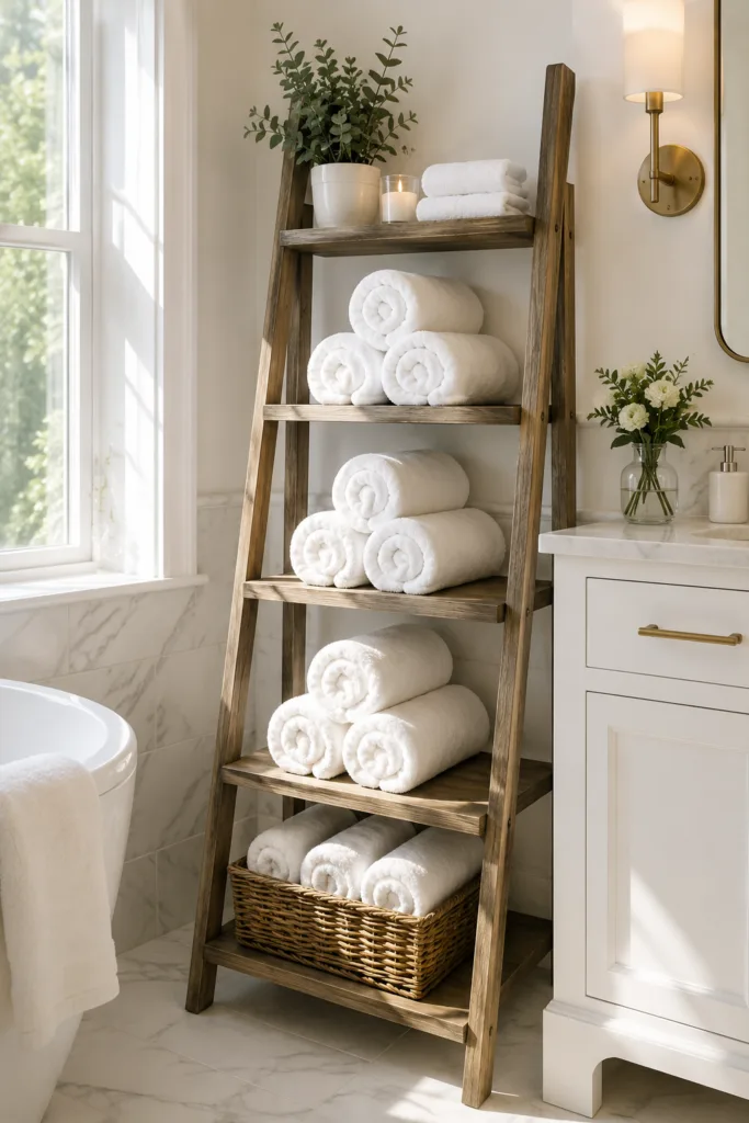 Store Rolled White Towels