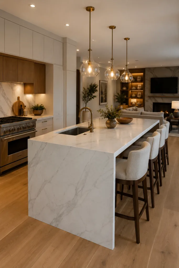 Use A Large Kitchen Island As The Main Divider