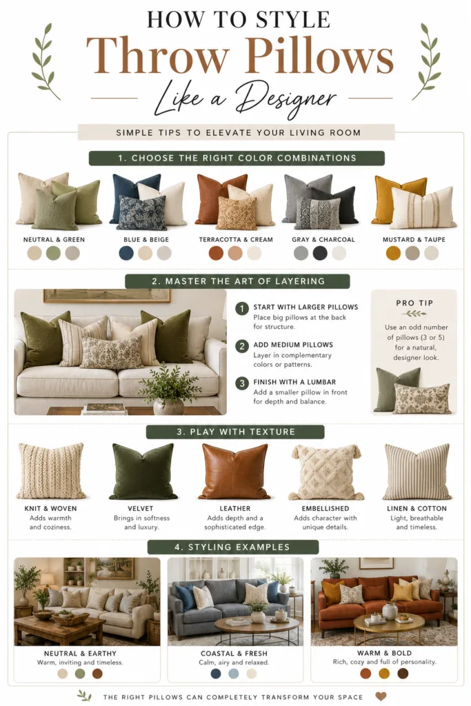 Use Decorative Throw Pillows
