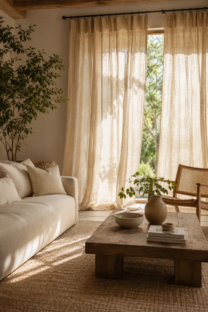 Use Linen Curtains For Natural Texture