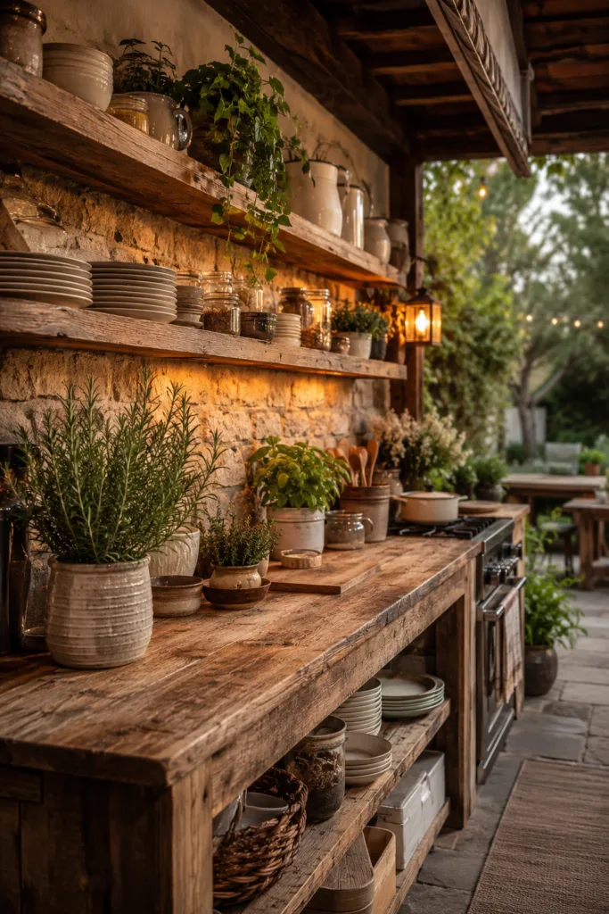 Use Open Wooden Shelves