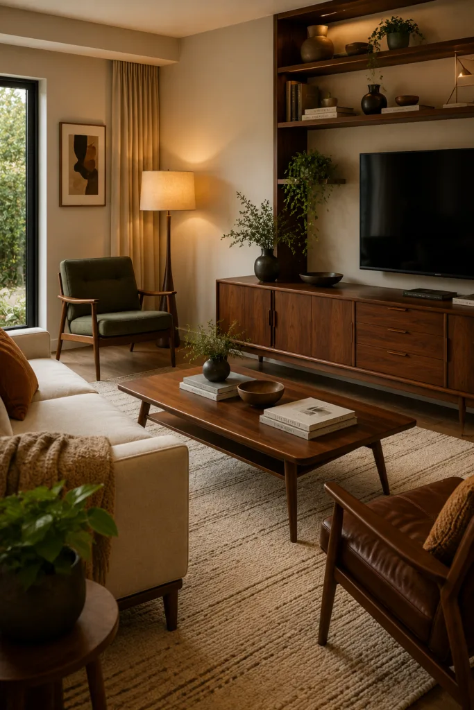3. Use Warm Walnut Wood Tones