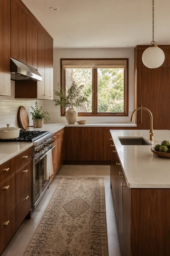  Use Warm Wood Cabinets