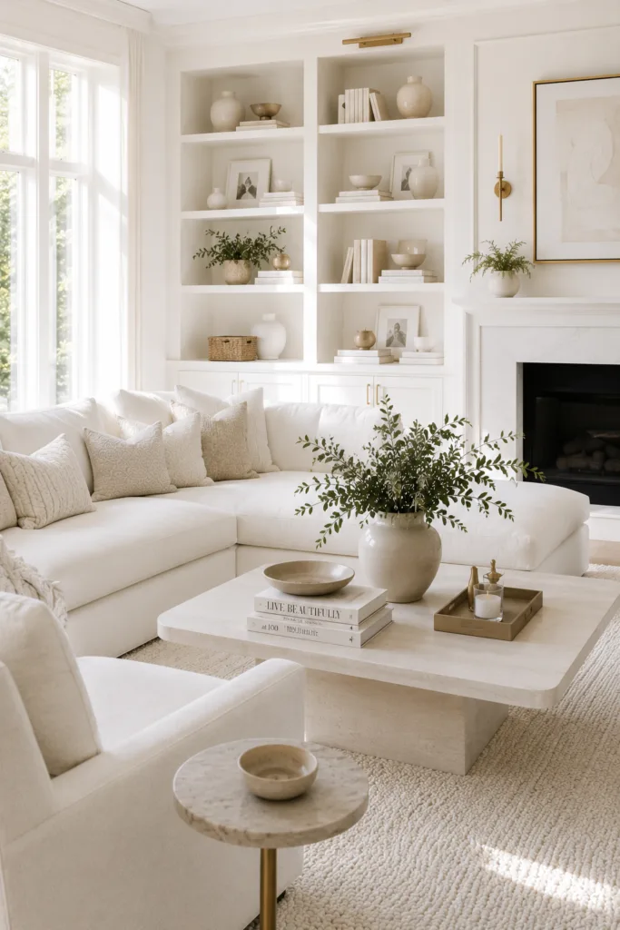 Use White Built-In Shelving