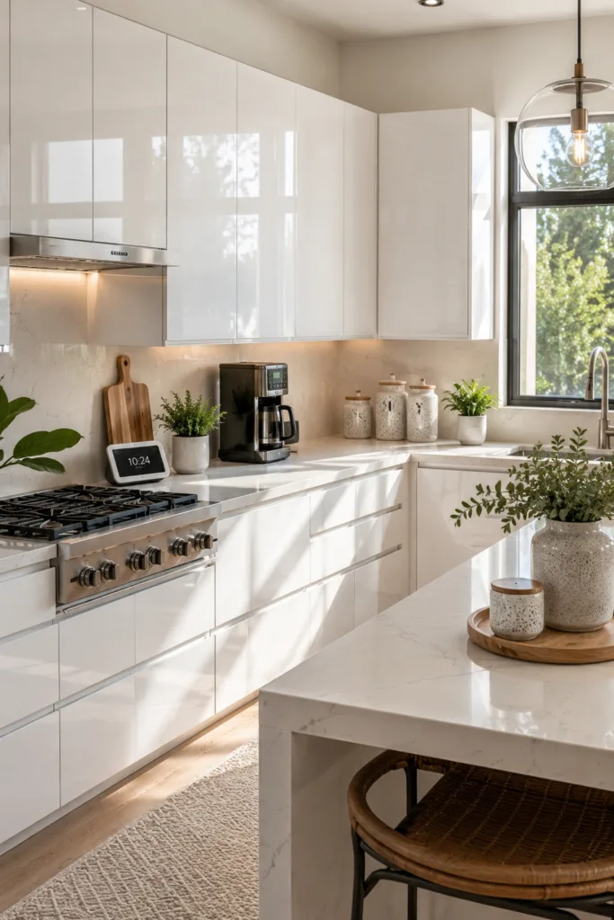 White Glossy Cabinets