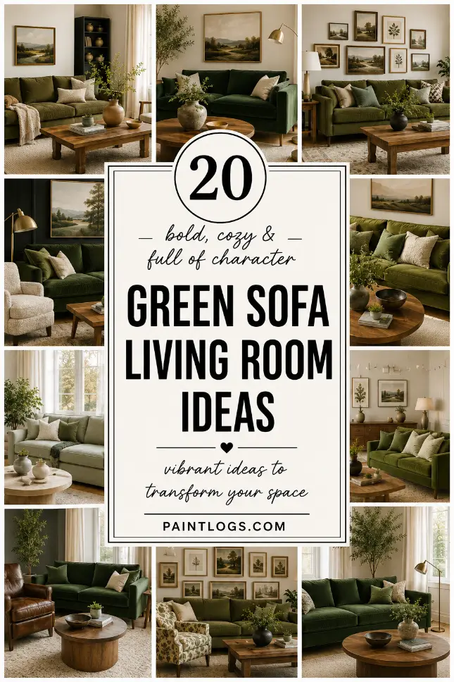 20 Green Sofa Living Room Ideas That Feel Bold and Cozy