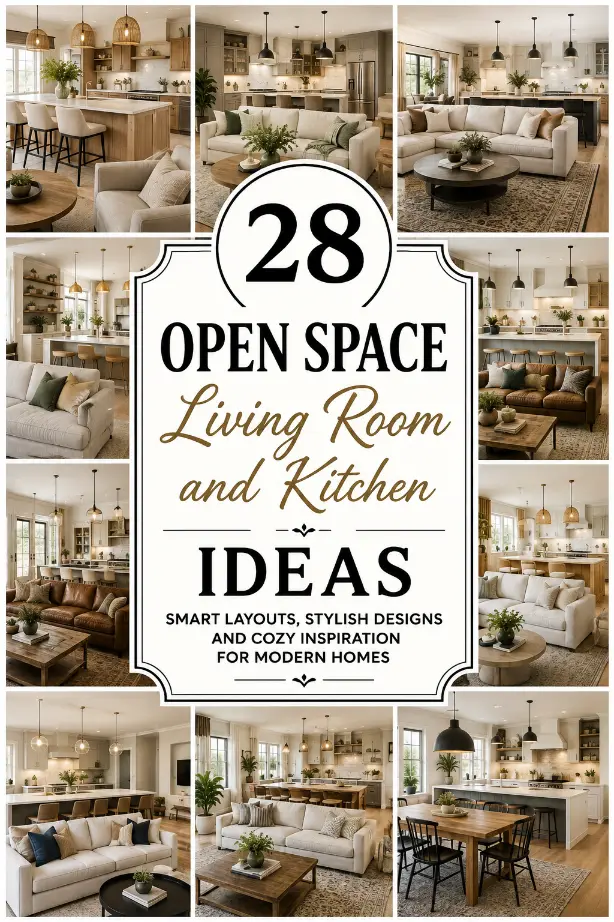 28 Open Space Living Room and Kitchen Ideas