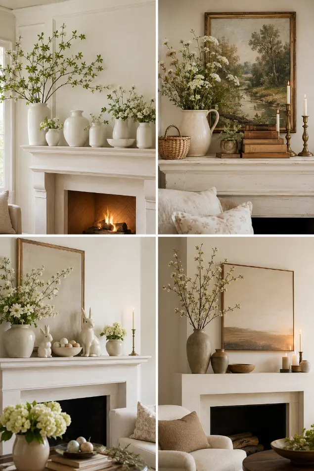 4 Beautiful Spring Mantel Decorating Ideas