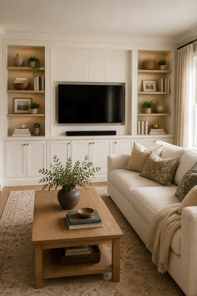 Built-In Media Wall Living Room Ideas