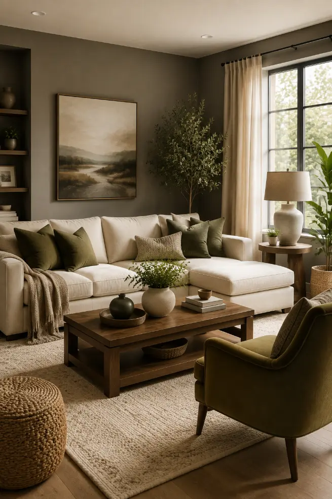 Gray and Olive Green Living Room Ideas for a Modern Home