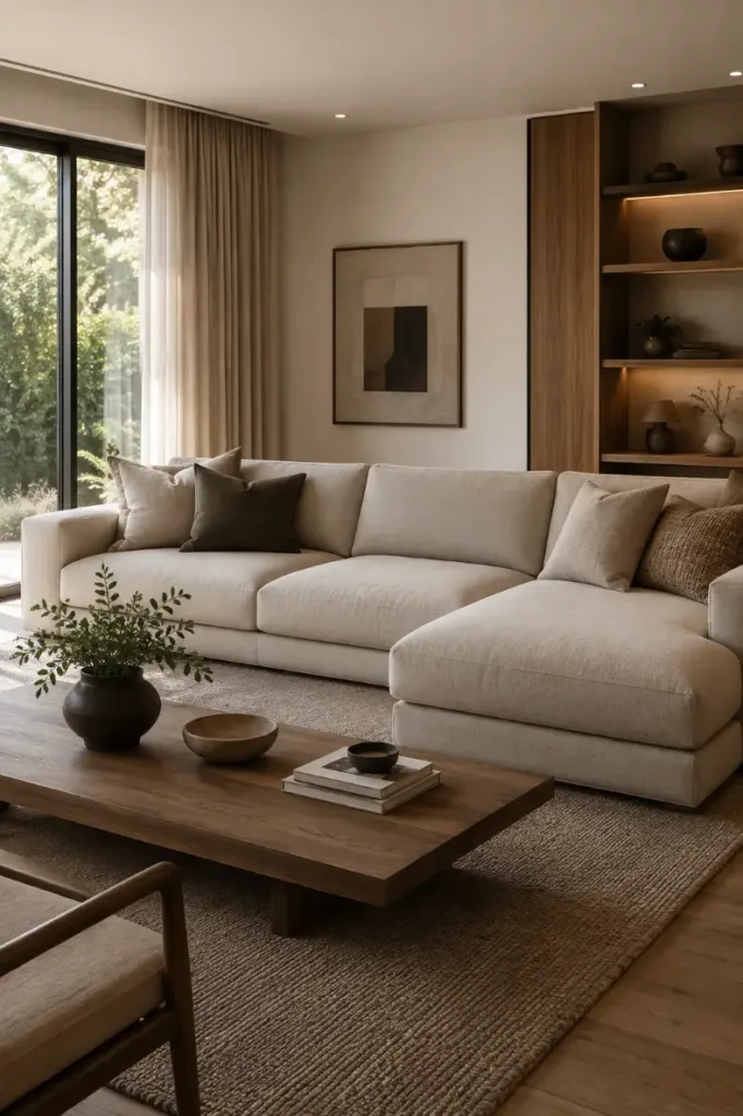 Clean-Lined Sofa Living Room Design