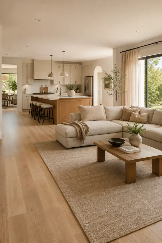 Consistent Flooring Open Space Layout Idea