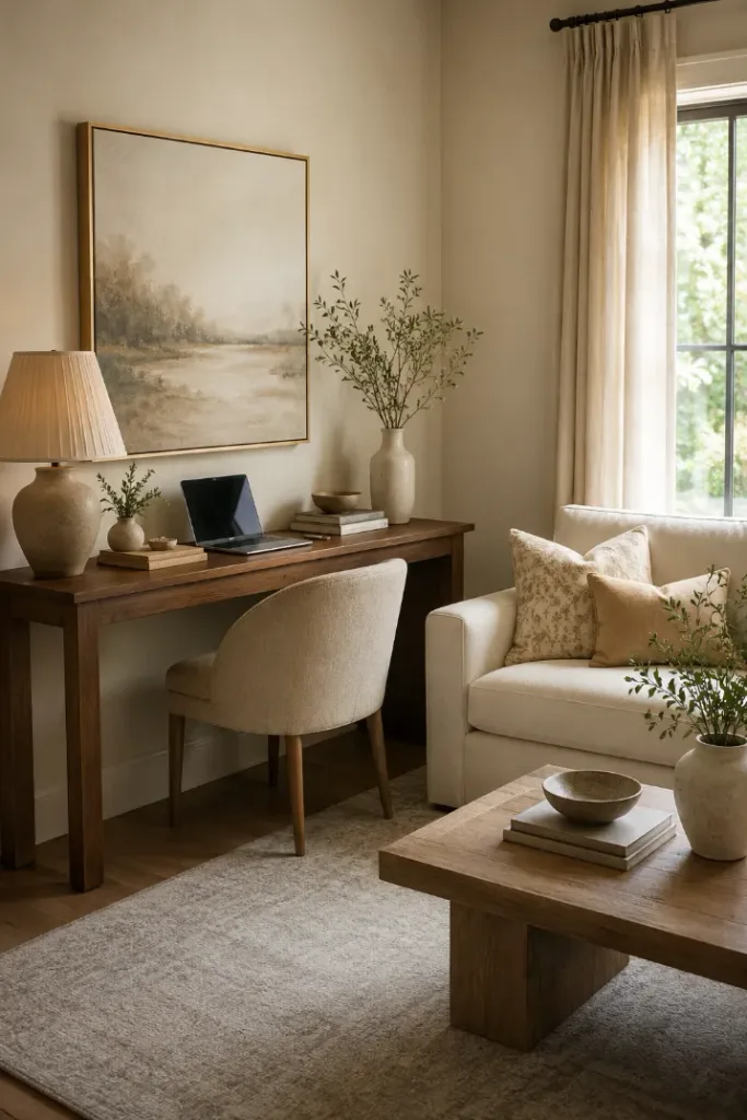 Console Table Desk Idea for a Living Room Office