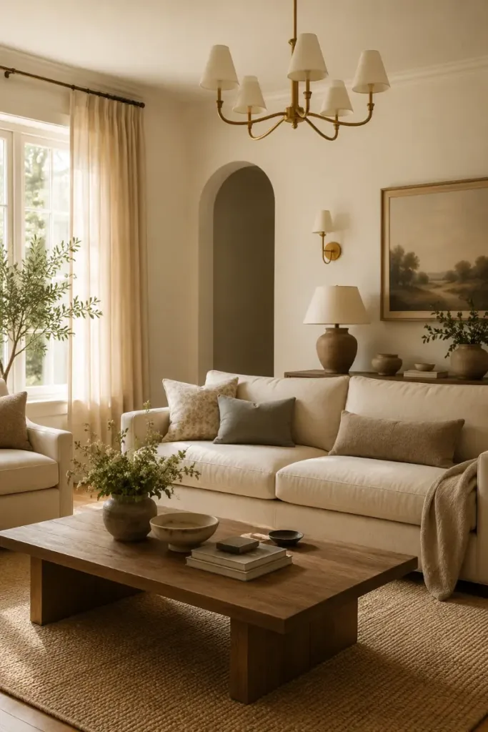Cream Living Room Wall Color Idea