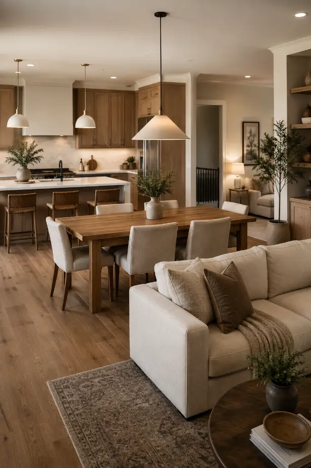 Dining Area Between Kitchen and Living Room