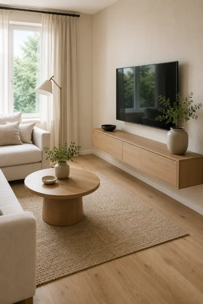 Floating TV Console for a Small Living Room