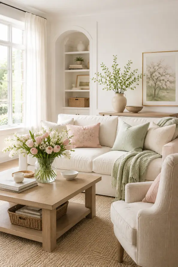 Fresh Spring Living Room Color Palette Idea