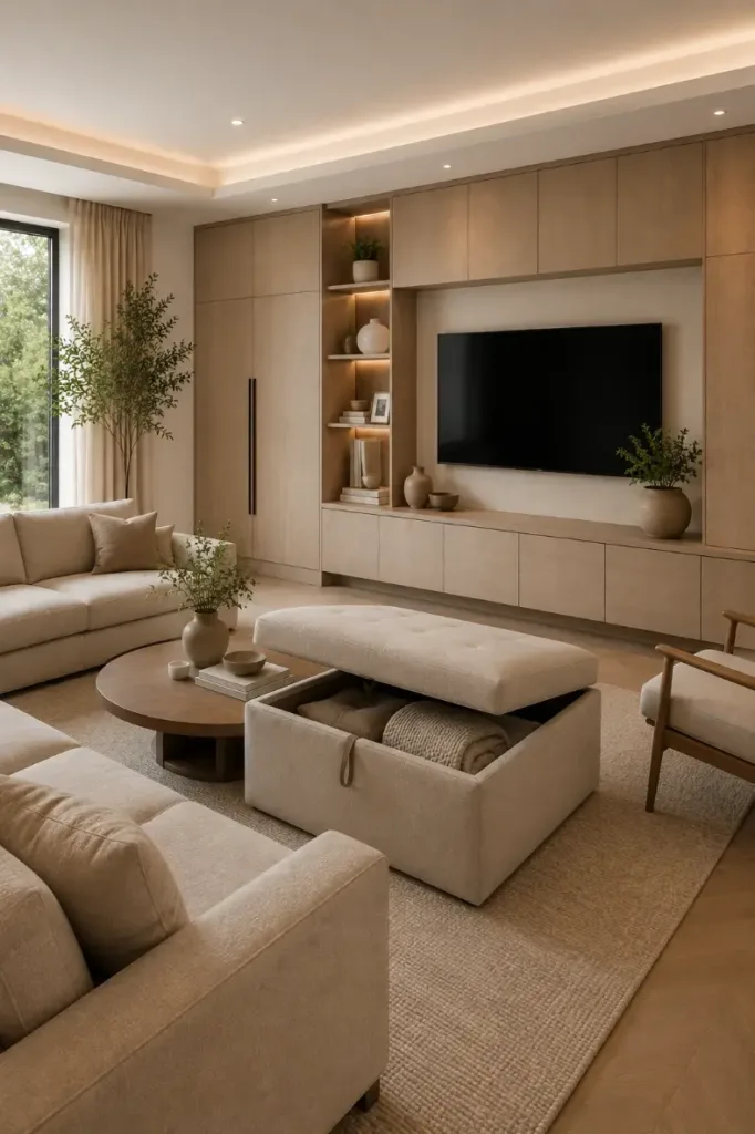 Hidden Storage Living Room Design