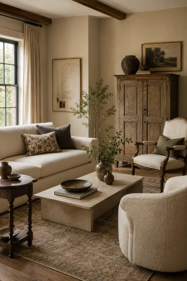 Leather Chair Modern Farmhouse Living Room Idea