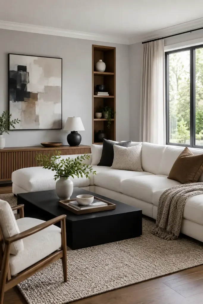 Light Gray Living Room Wall Color Idea