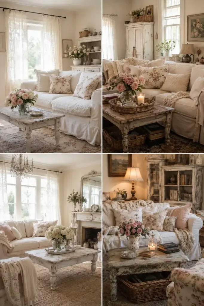 Light and Cozy Shabby Chic Living Room Ideas