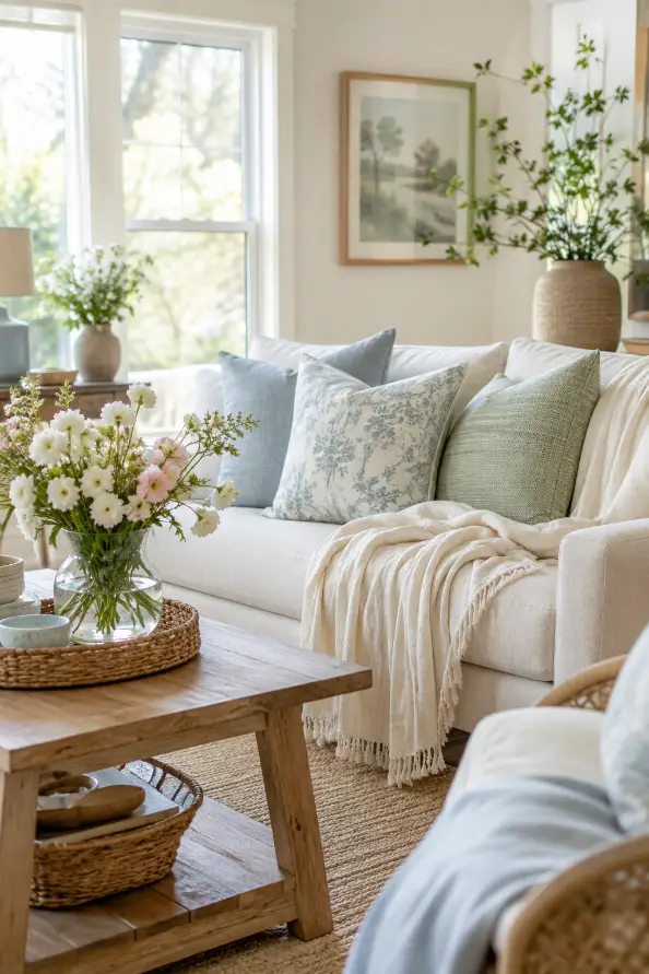 Lightweight Throw Spring Living Room Idea