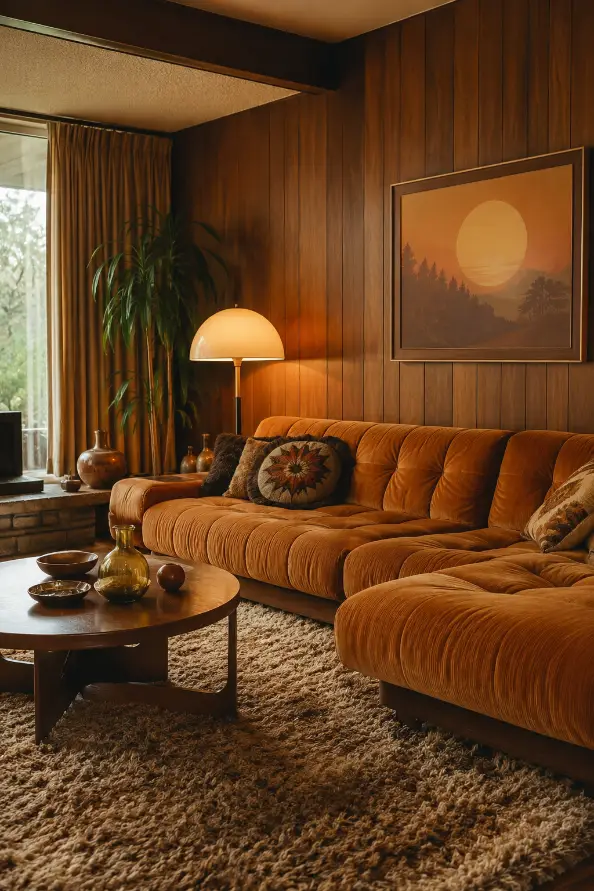 Low-Slung Sofa Retro Living Room Idea