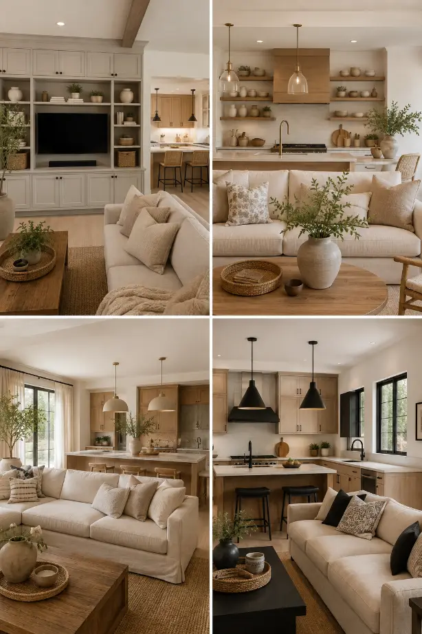 Modern Open Space Living Room and Kitchen Inspiration