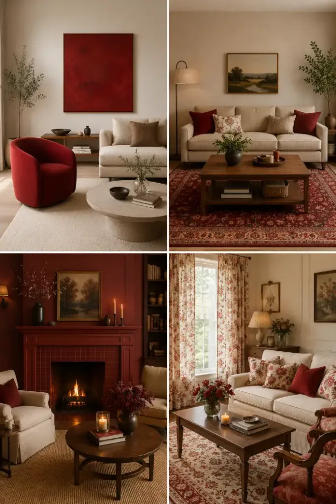Moody Red Living Room Ideas