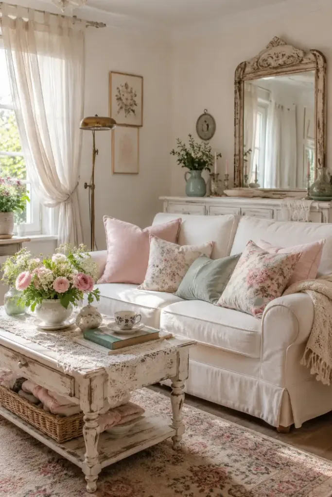 Old and New Shabby Chic Living Room Idea