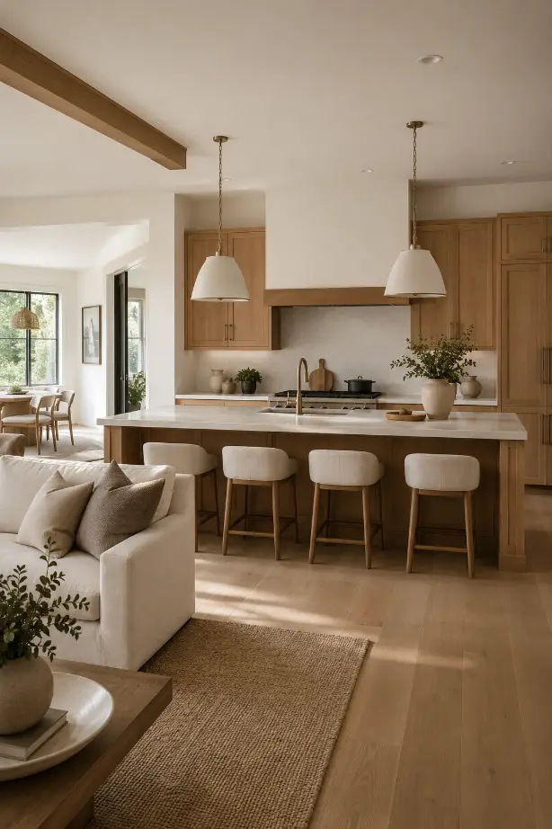 Open Concept Kitchen Island Layout Idea