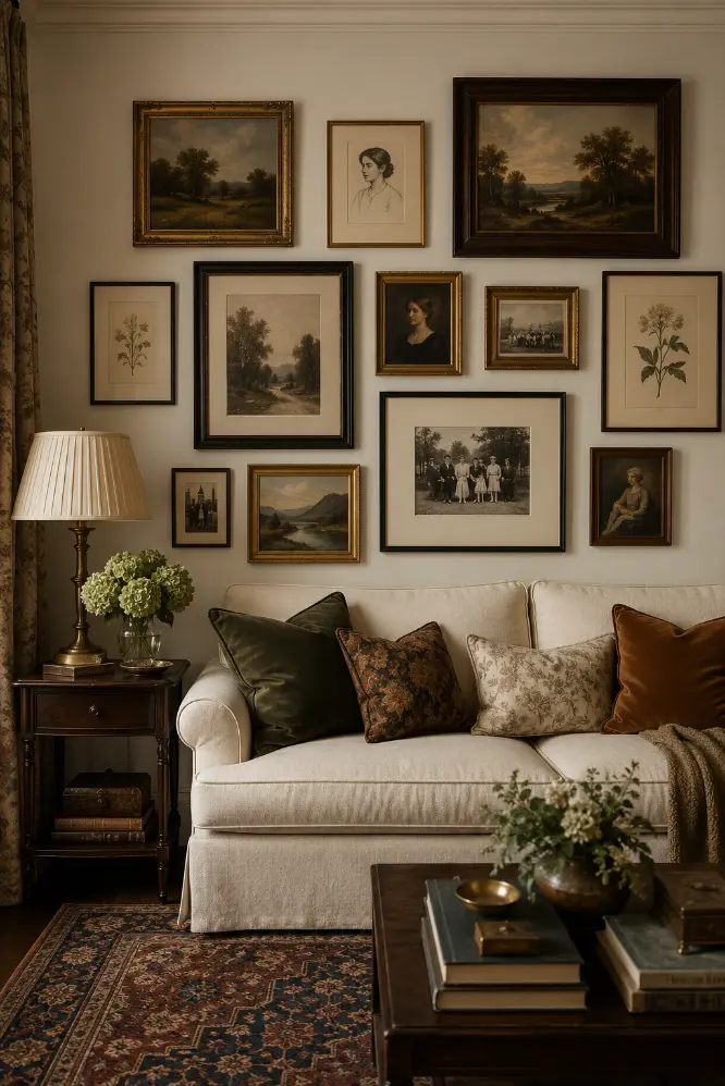 Oversized Vintage Art for an Old Money Living Room