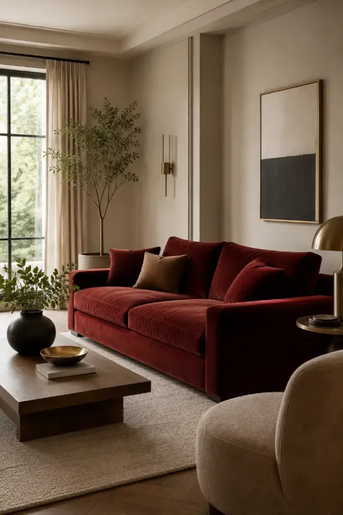 Red Throw Pillow Living Room Idea