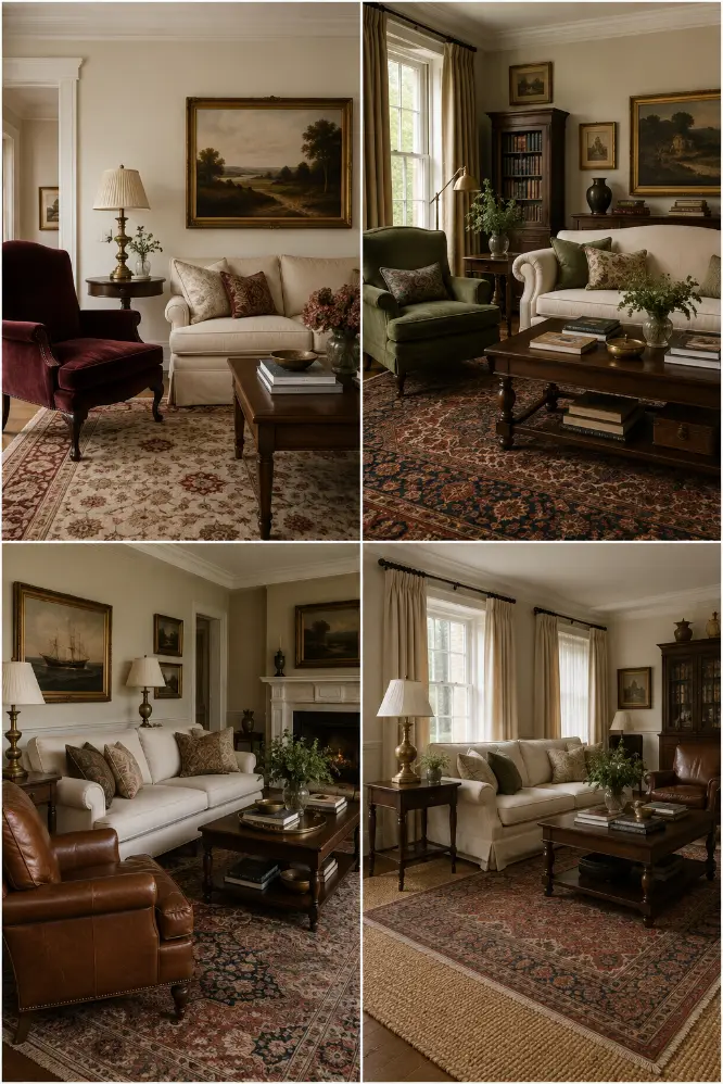 Rich Old Money Living Room Ideas With Color and Pattern
