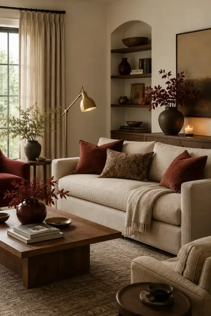 Rust Red Living Room Color Idea