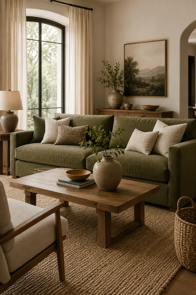 Sage Green Sofa Living Room for a Soft Relaxed Look