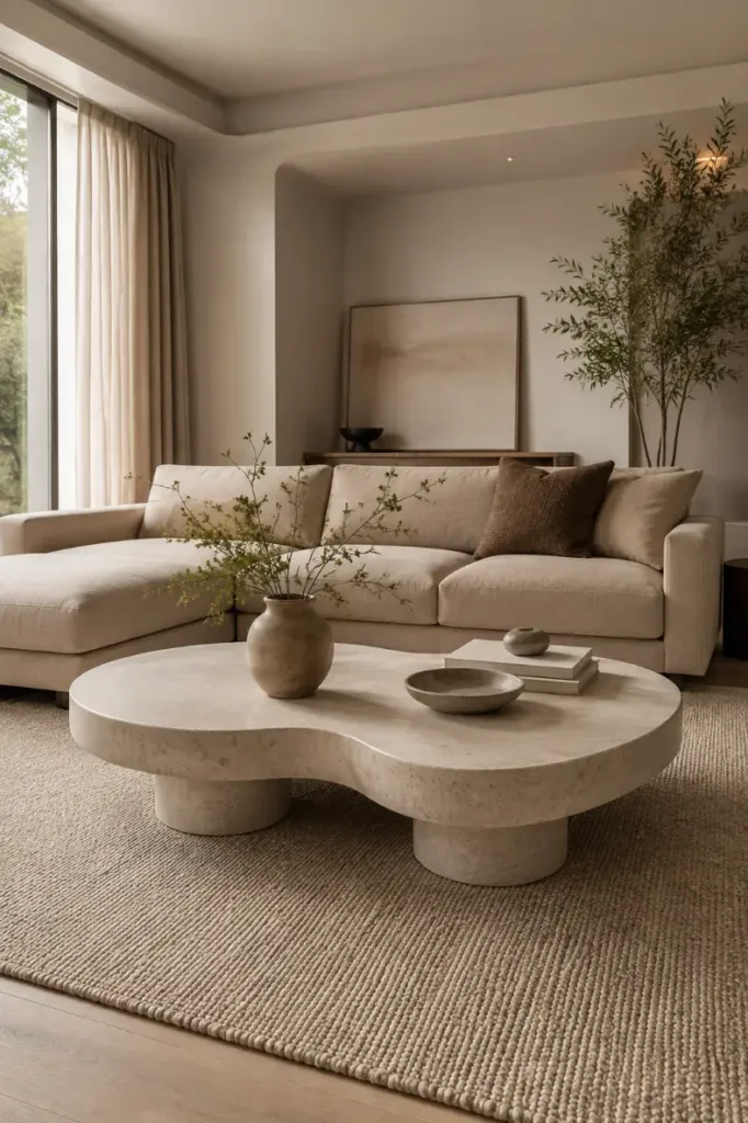 Sculptural Coffee Table Living Room Idea