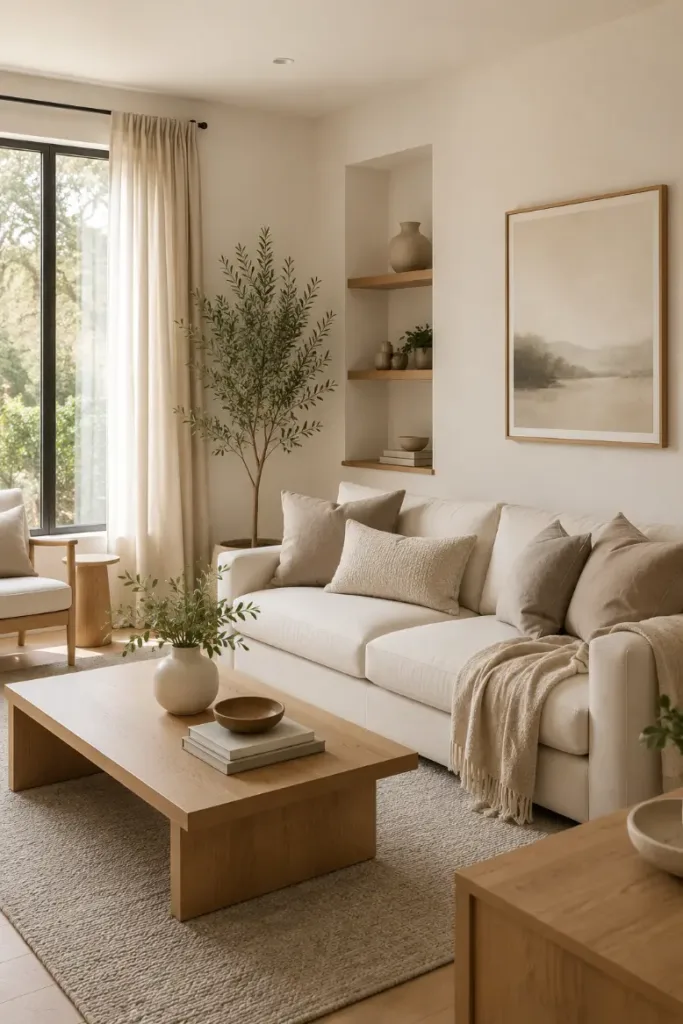 Soft Neutral Living Room Color Idea