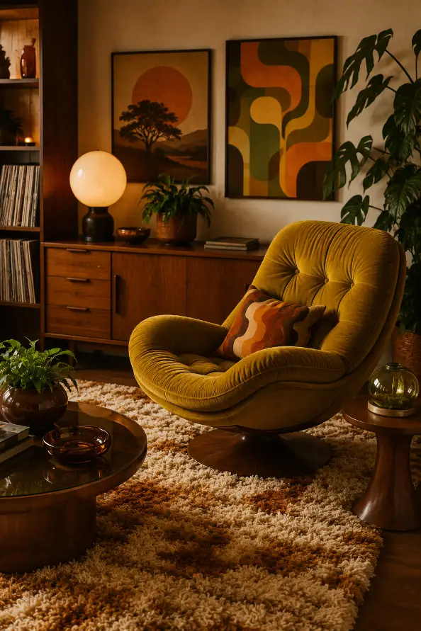 Statement Armchair Retro Living Room Idea
