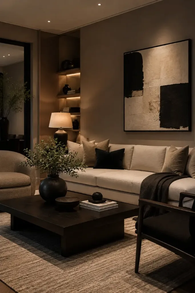 Taupe Living Room Wall Color Idea