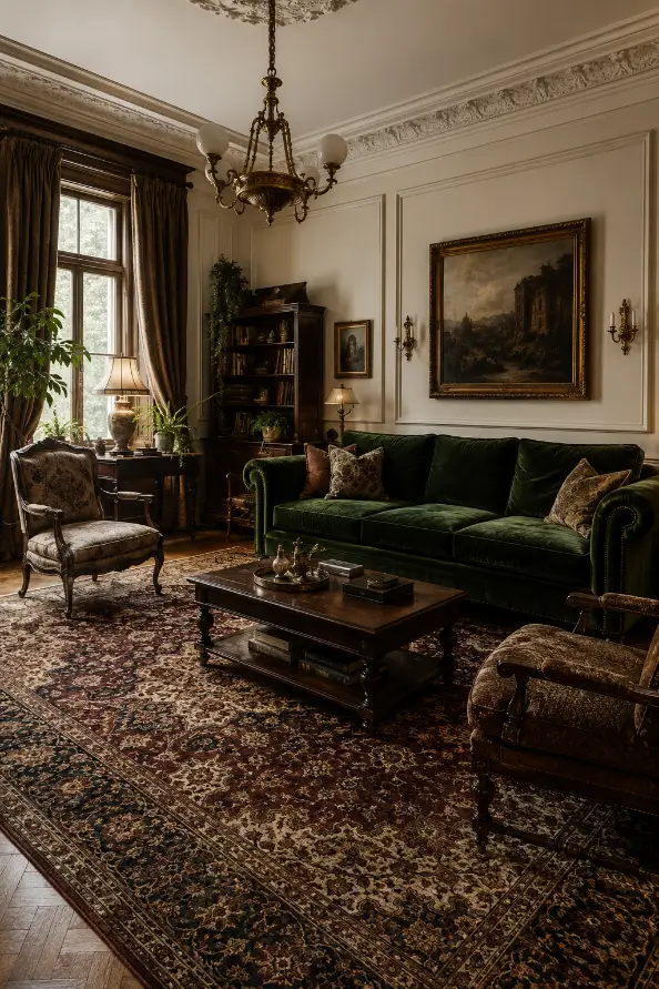 Victorian Living Room With a Persian-Style Rug