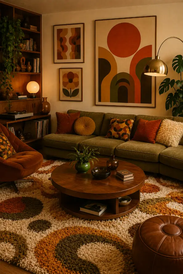Vintage Wall Art Retro Living Room Idea