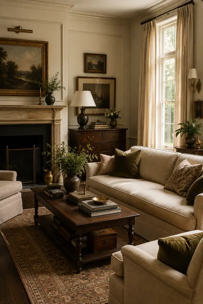 Warm Old Money Living Room Color Ideas