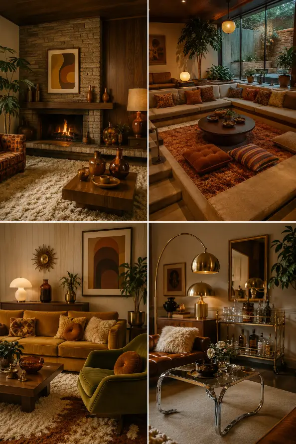 Warm Retro Living Room Ideas for a 70s Lounge Look
