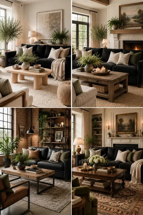 4 Black Sofa Living Room Styles to Inspire Your Home