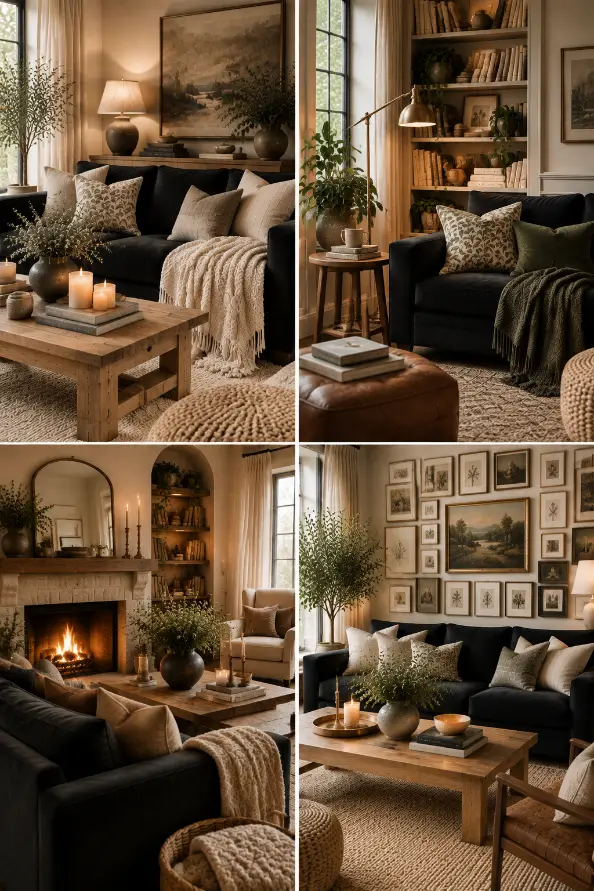 4 Cozy Black Sofa Living Room Ideas